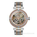 Skeleton Mechanical Watch With Snowflake Dial